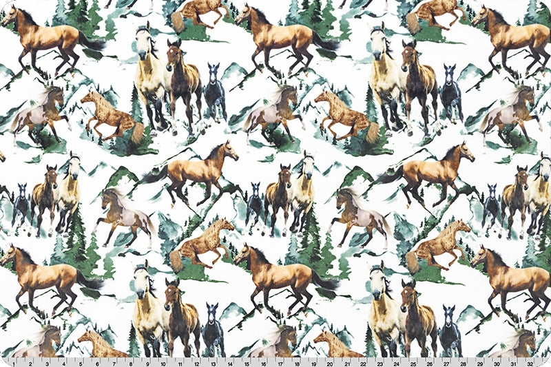 Minky - Wild Horse Digital Cuddle Basil From Shannon Fabrics - 60" Wide