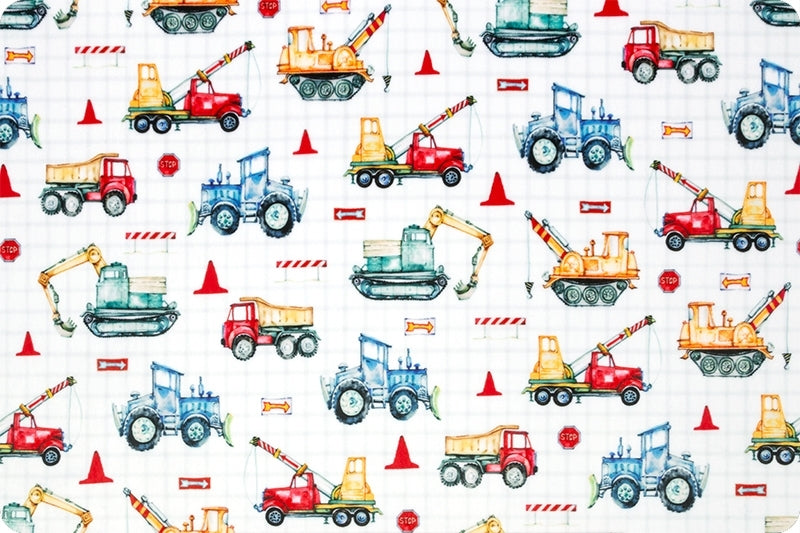 Minky - Work Site Digital Cuddle Multi From Shannon Fabrics - 60" Wide