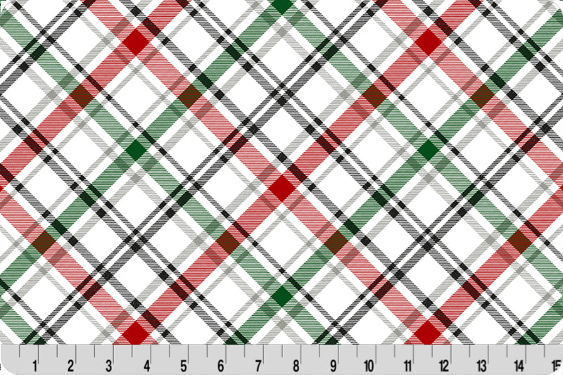 Minky - DISCONTINUED- Xmas Plaid Digital Cuddle Cardinal From Shannon Fabrics - 60" Wide
