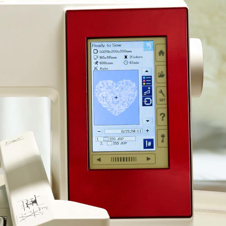 Elna Expressive 830L Embroidery Only Machine includes 4 Hoops with the Largest Hoop is 7.9"x14.2"