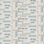 Jurassic Joyrides - Dinosaur Words - Blue from the Jurassic Joyful Collection by Paintbrush Studios - 100% Cotton