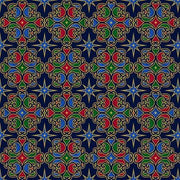 Medallions in Navy from the A King is Born Collection by ©Menga for Quilting Treasures Fabrics - 100% Cotton