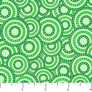 Dotted Discs in Clover from the Paddy's Parade Collection by Patrick Lose for Northcott Fabrics - 100% Cotton Fabric