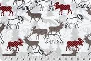 Minky - Forest Park Digital Cuddle Scarlet From Shannon Fabrics - 60" Wide