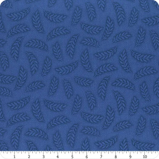 French Quarter - Dot Leaves on Blue from Maywood Studio