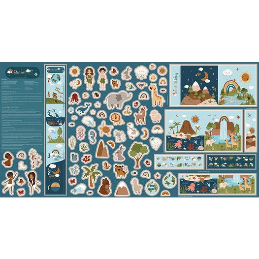 Felt Panel - Created with Love in Seven Days - Sew A Story - FT15979-Panel - by Jennifer Long for Riley Blake