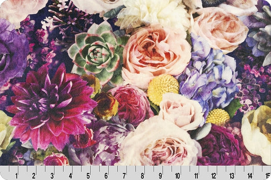 Minky -Hoffman Peony Digital Cuddle AMETHYST From Shannon Fabrics