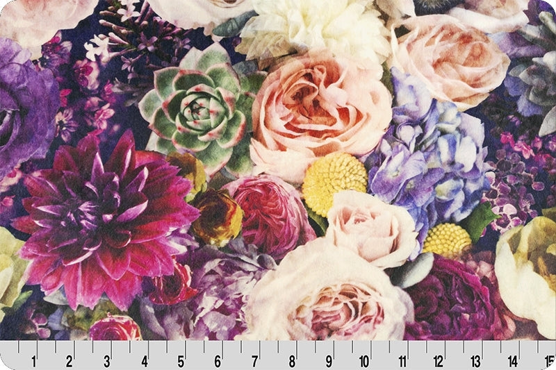 Minky -Hoffman Peony Digital Cuddle AMETHYST From Shannon Fabrics - 60" Wide