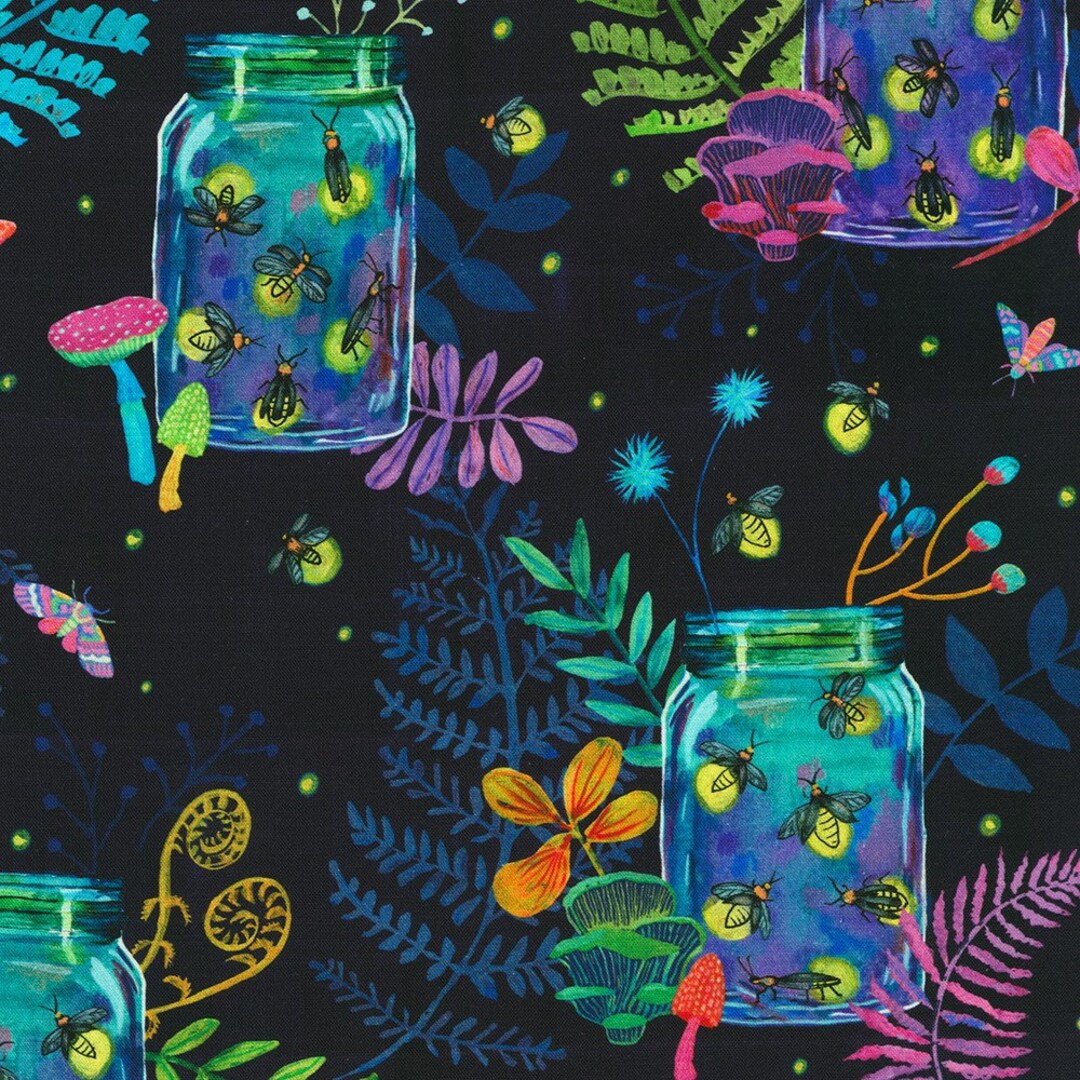 Cloud Cuddle Minky Garden Lights, FIREFLIES IN JAR by Robert Kaufmann