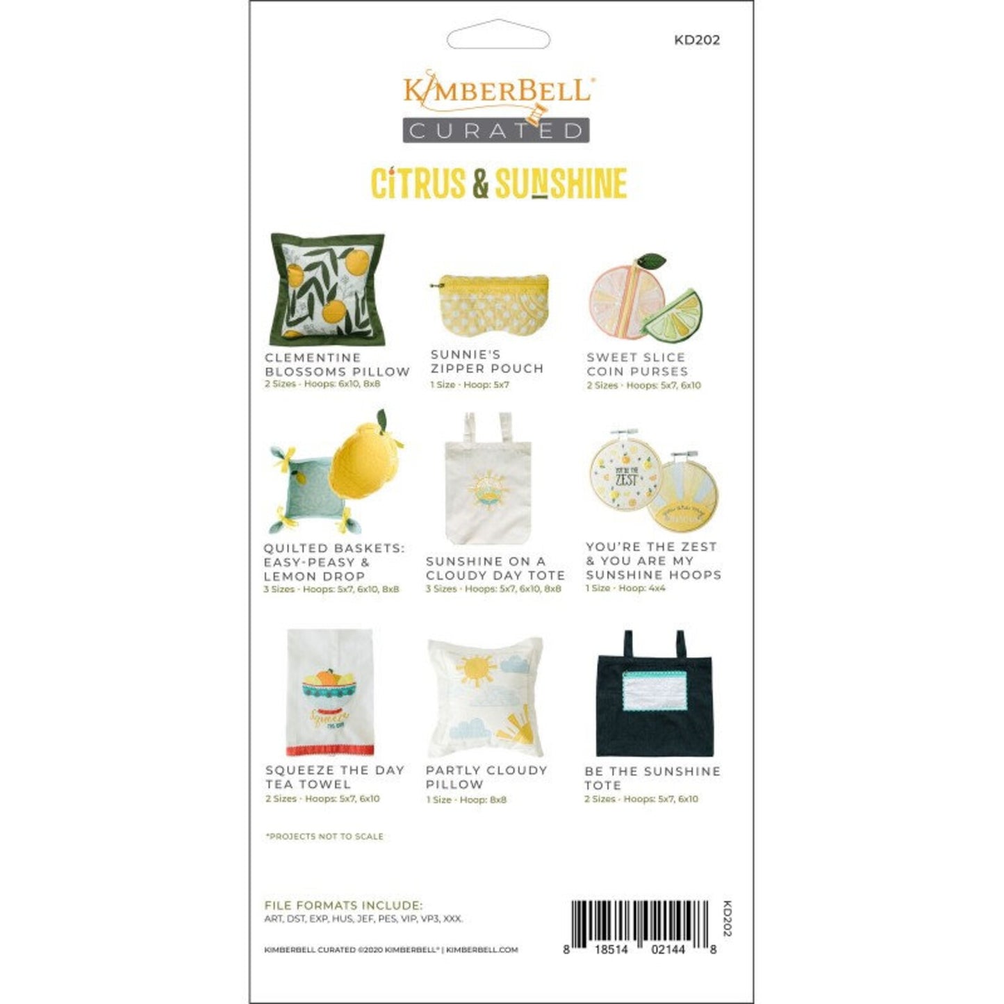 Curated: Citrus and Sunshine by Kimberbell Designs - Machine Embroidery - USB Stick - KD202