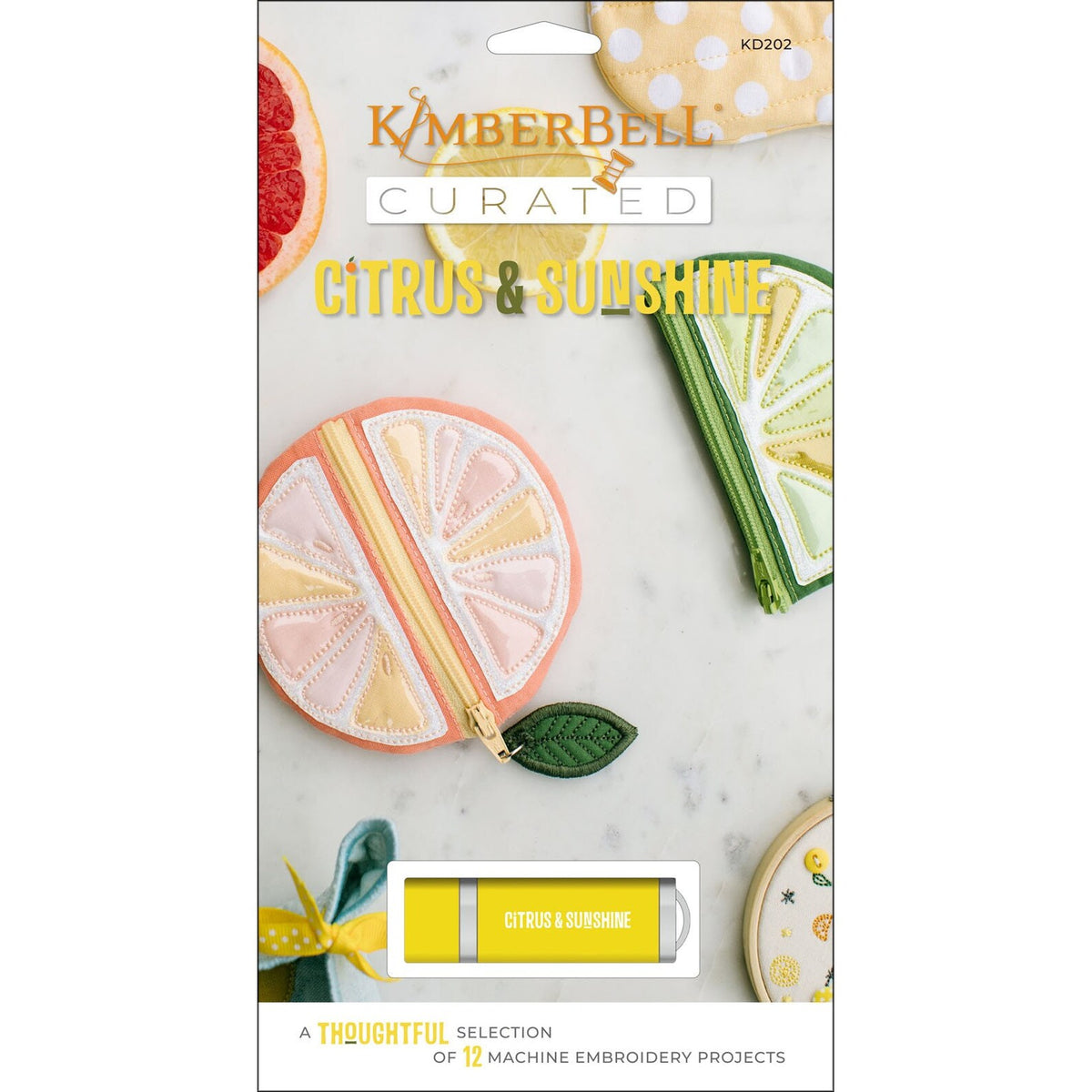 Curated: Citrus and Sunshine by Kimberbell Designs - Machine Embroidery - USB Stick - KD202