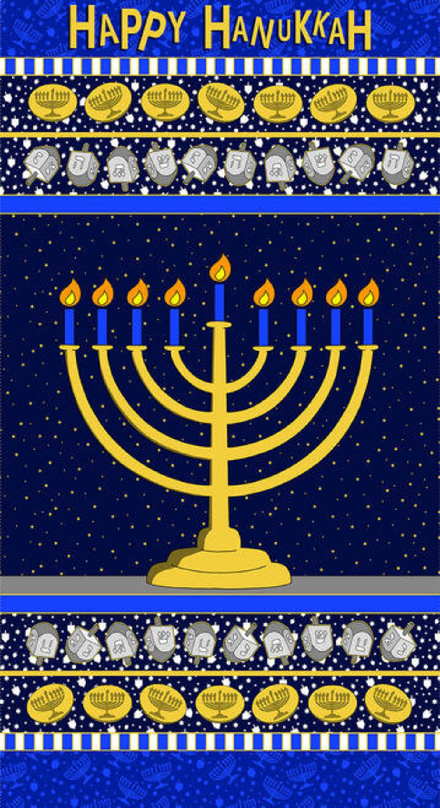 Festival of Light Hanukkah 2/3 Yard Panel