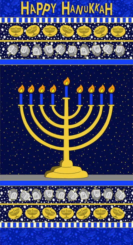 Festival of Light Hanukkah 2/3 Yard Panel