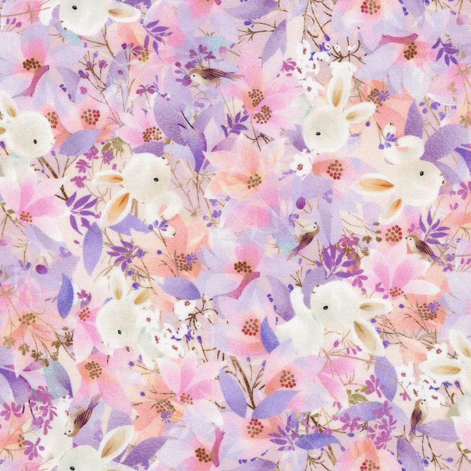 Cloud Cuddle Minky BUNNIES IN LAVENDER by Robert Kaufmann