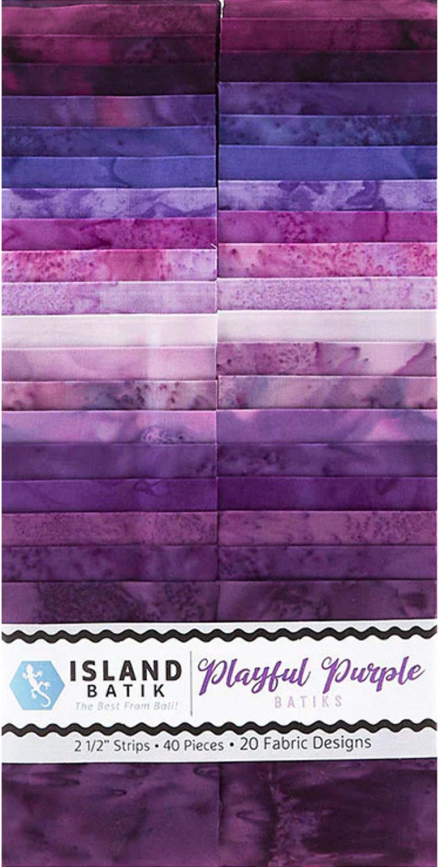 Jelly Roll - Playful Purple from Island Batiks - 40 Strips 2.5"x44"