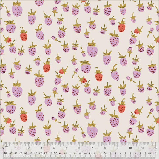 Minky -Lilac Strawberries by Heather Ross
