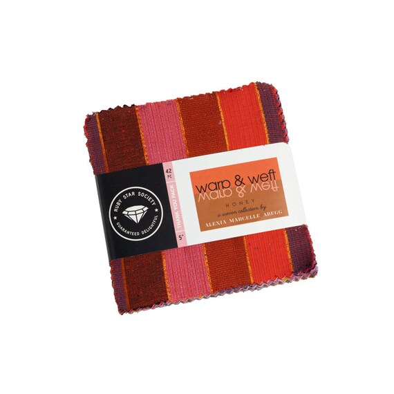 5" Charm Pack - Warp & Weft Honey Colorway from Ruby Star Society