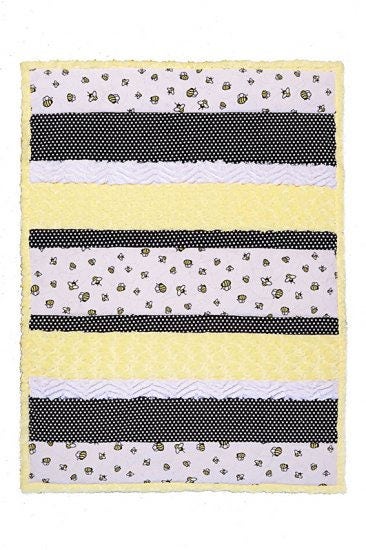 KIT - Bambino Cuddle Kit Bee Happy from Shannon Fabrics - Kit includes 5 pre-cut strips, pattern, backing, and binding (28"x37")