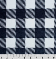 END OF BOLT 42" x 60" Buffalo Check Cuddle Navy & Snow Minky From Shannon Fabrics 3mm