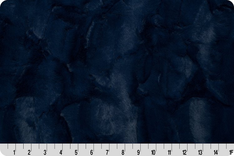 END of BOLT (22" X 60") Navy Blue Luxe Cuddle® Hide from Shannon Fabric's Minky Collection- 10mm Pile