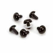 Stuffed Animal Eyes - Solid Black Eyes w/washer 12mm  - Set of 24 Eyes