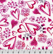 END OF BOLT 34" x 60" Minky Plush- Love Me Digital Cuddle® Fuchsia Pink Minky from Shannon Fabrics - Digital Print