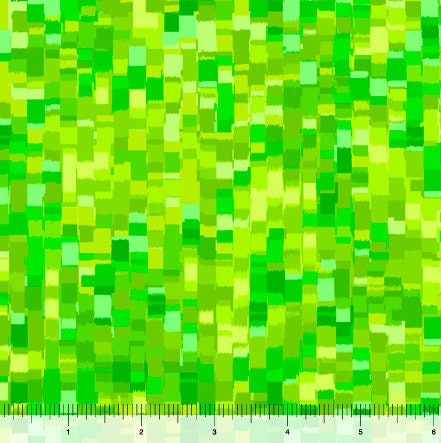 1 Yard of Bright Lime Green Tonal Pixel Squares from Quilting Treasure Fabric's Ombre Squares Collection
