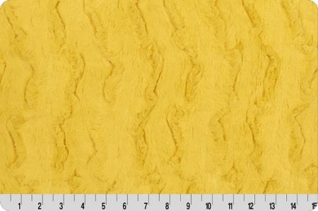 END OF BOLT 29" x 60" Luxe Cuddle® Glacier in Buttercup Yellow High Pile Furry Fabric Minky from Shannon Fabric- 15mm