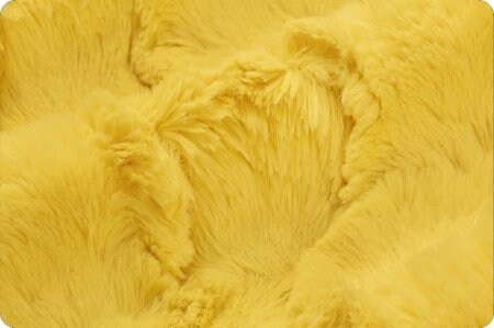 END OF BOLT 29" x 60" Luxe Cuddle® Glacier in Buttercup Yellow High Pile Furry Fabric Minky from Shannon Fabric- 15mm