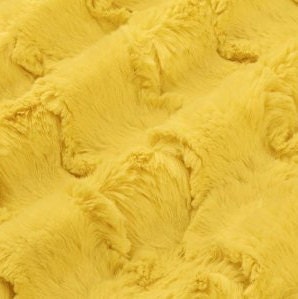 END OF BOLT 29" x 60" Luxe Cuddle® Glacier in Buttercup Yellow High Pile Furry Fabric Minky from Shannon Fabric- 15mm