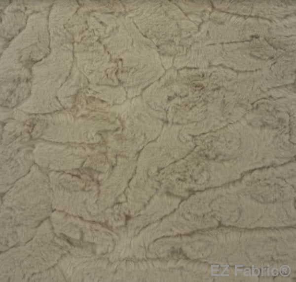 Minky- DISCONTINUED- Luxe Cuddle Lorenzo in Beige Fabric from EZ Fabric