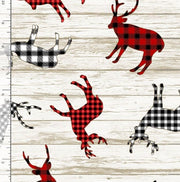 Buffalo Plaid Deer Decals from I'll Be Home for Christmas Collection by Timeless Treasures- Choose Your Cut