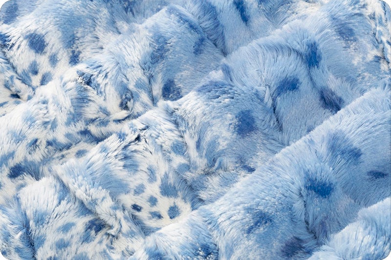 END of BOLT (18" X 60") Luxe Cuddle® Fawn Bluebell Blue MINKY From Shannon Fabrics 10mm Pile