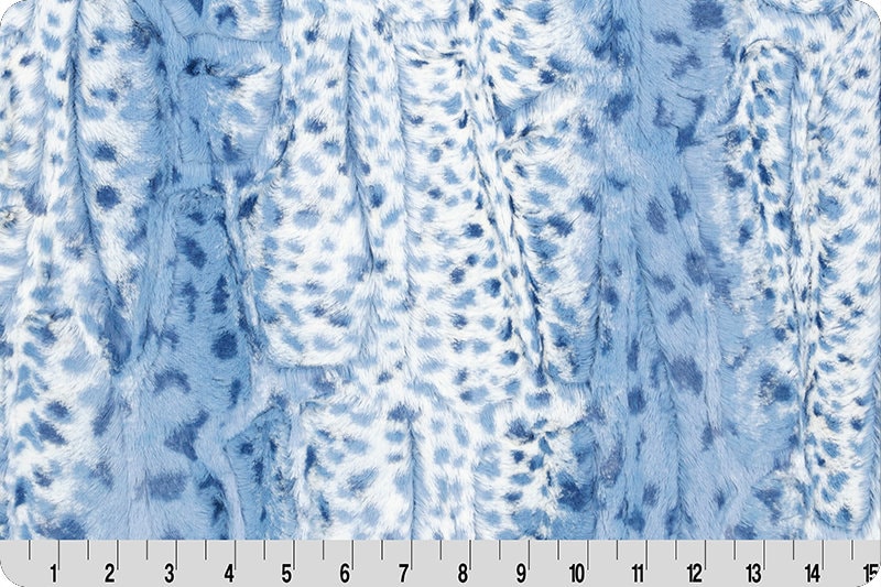 END of BOLT (18" X 60") Luxe Cuddle® Fawn Bluebell Blue MINKY From Shannon Fabrics 10mm Pile