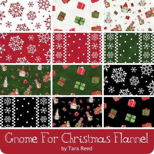 CHRISTMAS FLANNEL- Tossed Presents in Parchment from the Gnome for Christmas Collection for Riley Blake Fabric - 100% Cotton Flannel