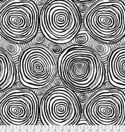Kaffe Fassett- 108" Wide Back Onion Rings in Black from Collective Collection for Free Spirit Fabric- 100% High Quality Quilt Shop Cotton Sateen
