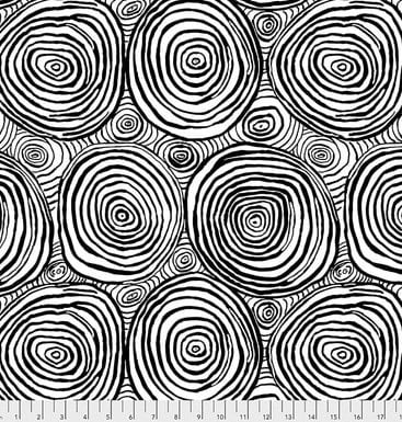 Kaffe Fassett- 108" Wide Back Onion Rings in Black from Collective Collection for Free Spirit Fabric- 100% High Quality Quilt Shop Cotton Sateen
