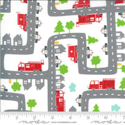 Five Alarm Firefighters and Police in Cloud from the On the Go Collection by Moda Fabric BY THE YARD - 100% Quilt Shop Cotton