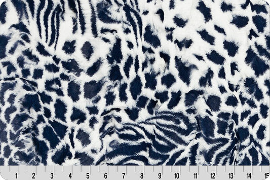 Minky -DISCONTINUED- Luxe Cuddle® Exotic in Snow & Navy from Shannon Fabric