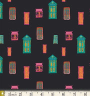 Andean Town Colorful Houses in Black from Andina Collection by Art Gallery Fabrics - 100% High Quality Quilt Shop Cotton