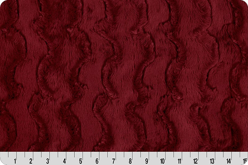 END OF BOLT - 54" x 60" - Discontinued- Luxe Cuddle® Glacier in Merlot High Pile Luxury Plush Minky from Shannon Fabric- 15mm