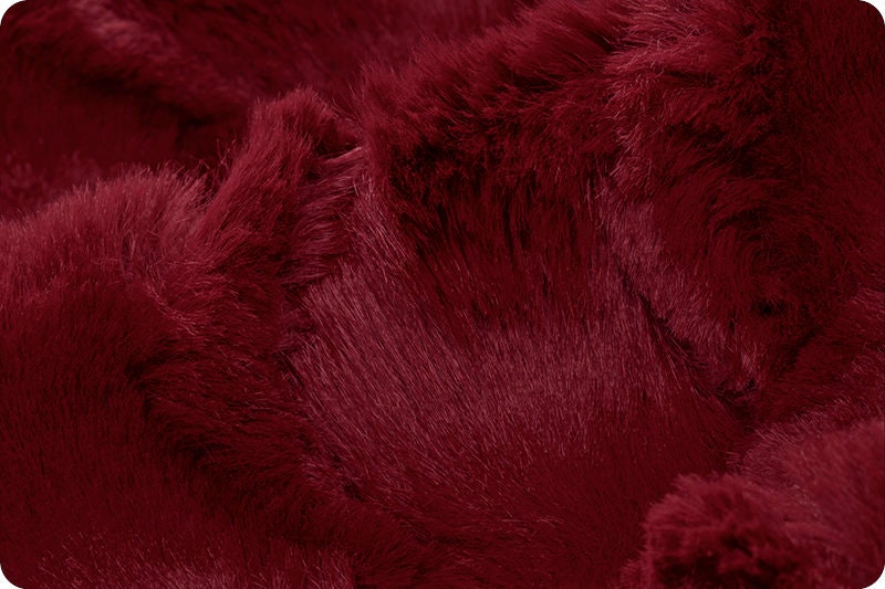 END OF BOLT - 54" x 60" - Discontinued- Luxe Cuddle® Glacier in Merlot High Pile Luxury Plush Minky from Shannon Fabric- 15mm
