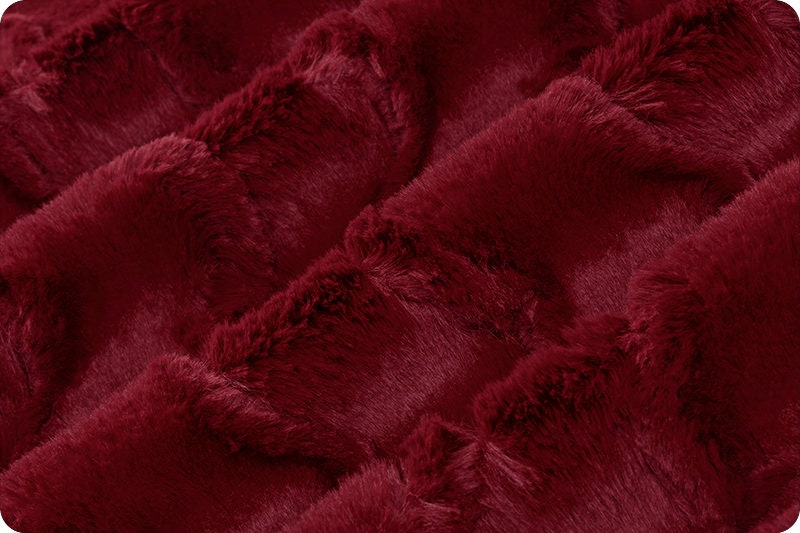 END OF BOLT - 54" x 60" - Discontinued- Luxe Cuddle® Glacier in Merlot High Pile Luxury Plush Minky from Shannon Fabric- 15mm