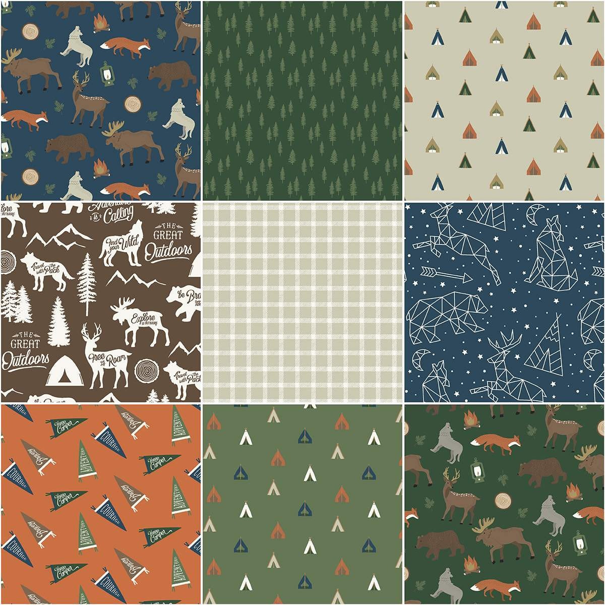 Animals in the Great Outdoors Main in Brown from the Adventure is Calling Collection by Dani Mogstad for Riley Blake 100% Cotton Fabric