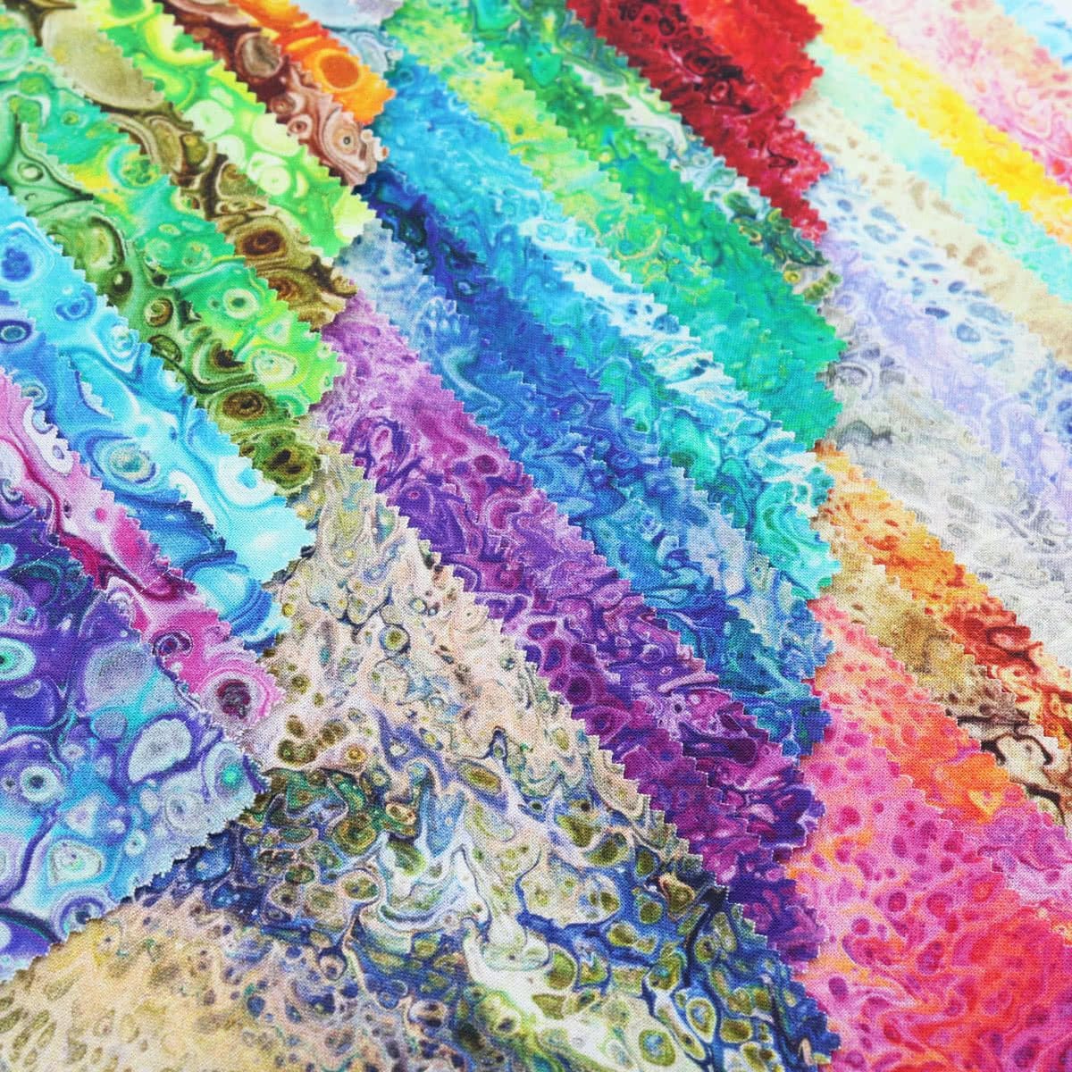 Wave Abstract in Yellow from Fusion II Collection by Quilting Treasures - 100% COTTON - You Choose Cut