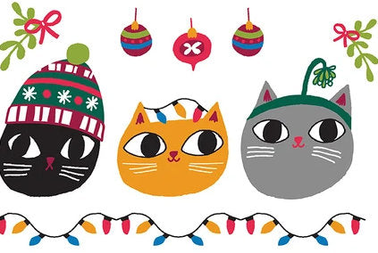 Christmas Eve in Green From Christmas Sweater Cats Collection by Paintbrush Studio Fabric 100% Quilt Shop Quality Cotton- You Choose the Cut