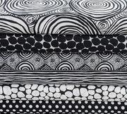 Kaffe Fassett Fabric Bundle Set in Black & White - 6 Fabrics Total - 100% High Quality Cotton- PATTERN WILL VARY from Photo.