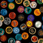 Beer Bottle Caps in Black from On Tap Collection by Dan Morris for QT Fabrics BY THE YARD - 100% Cotton