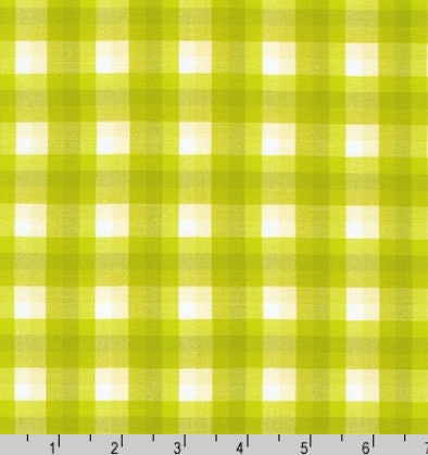 Cubed Gingham in Pickle Woven Fabric from Kitchen Window Wovens by Elizabeth Hartman for Robert Kaufman BY THE YARD - 100% Cotton