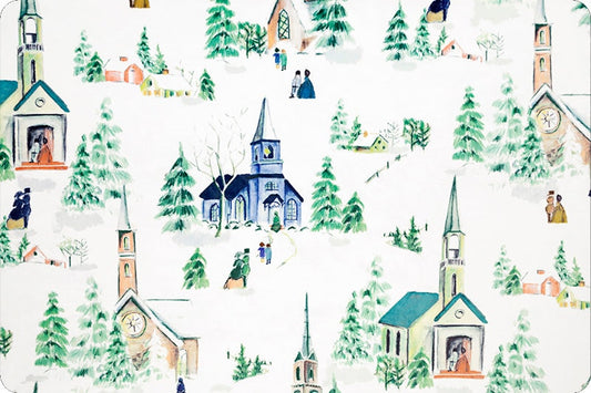 Minky - DISCONTINUED-Chapels in the Snow Digital Plush Smooth Cuddle® from Shannon Fabrics
